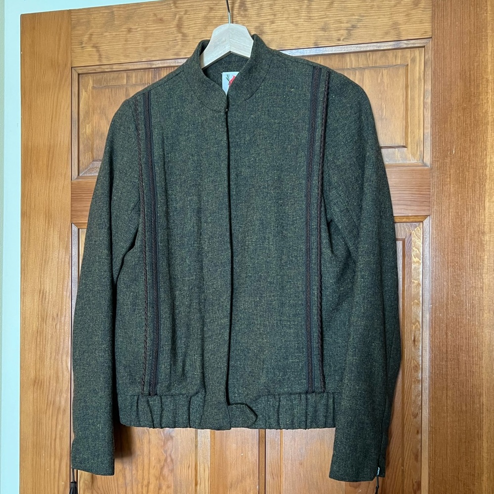 Built by Wendy Green Wool Vintage Jacket (c. 2005–2006) w/ Leather Accents